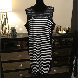 NWT Lane Bryant Black & White Stripped Dress Sz 18/20